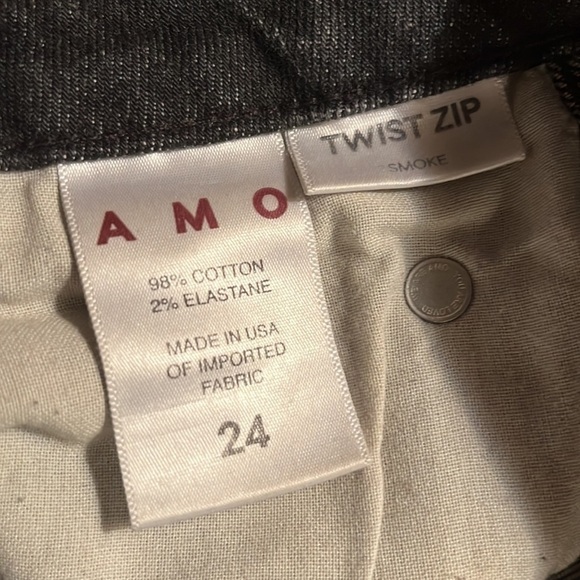 amo Twist Zip Distressed Skinny Ankle Jeans Smoke Grey 24 - Picture 11 of 12